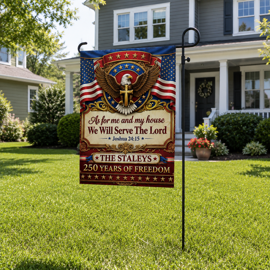 As For Me And My Family We Will Serve The Lord, Gift of Devotion | Personalized Garden Flag
