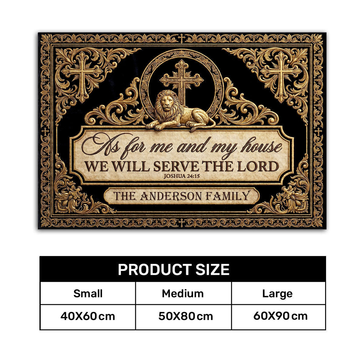 As For Me And My House We Will Serve The Lord, Christian Gift For Family | Personalized Doormat