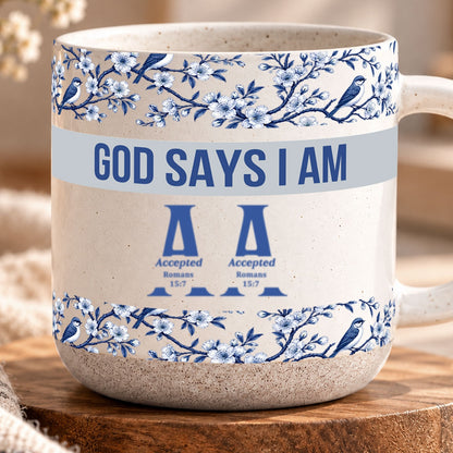 God Says I Am, Personalized Gift For Loved One | Personalized Pottery Mug