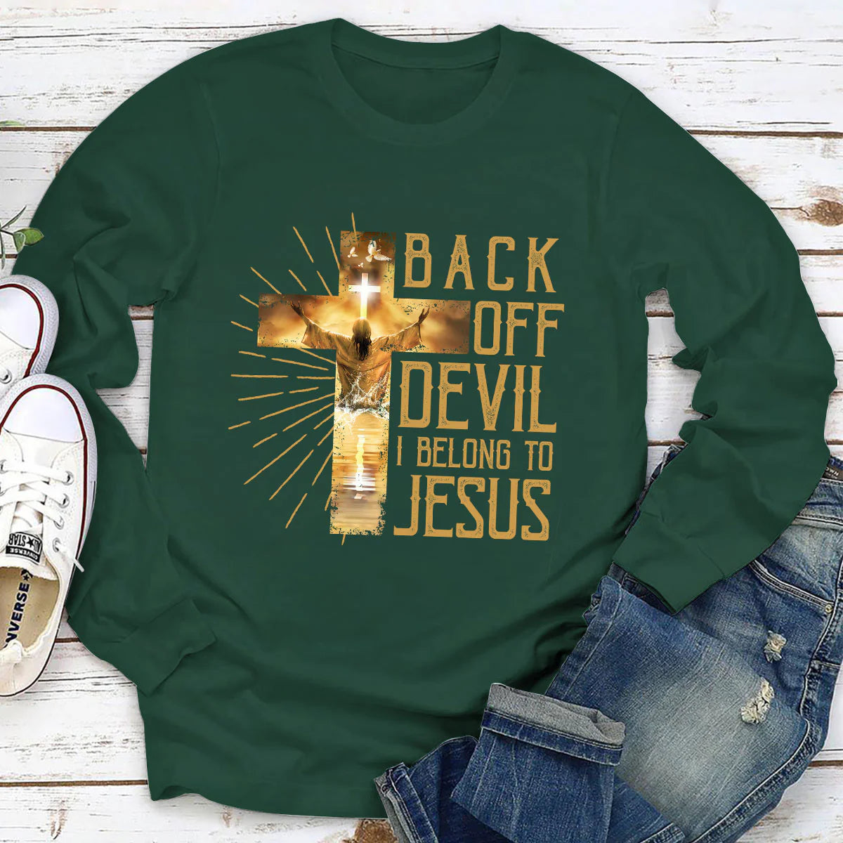 Back Off Devil I Belong To Jesus | 2D Unisex Long Sleeve