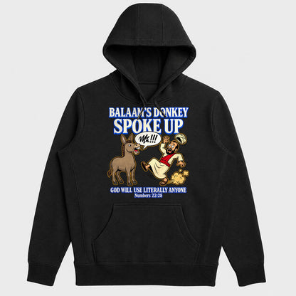 Balaam's Donkey Spoke Up God Will Use Literally Anyone, Numbers 22:28, Gift For Youth Group Leaders - 2D Unisex Hoodie