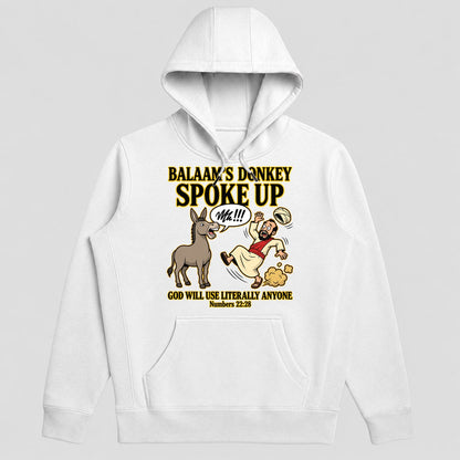 Balaam's Donkey Spoke Up God Will Use Literally Anyone, Numbers 22:28, Gift For Youth Group Leaders - 2D Unisex Hoodie