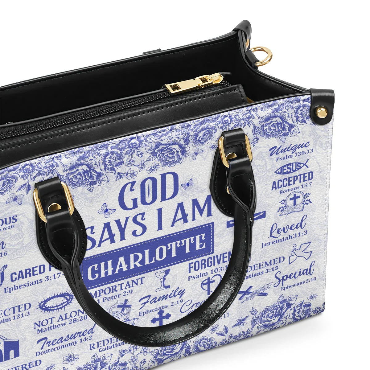 God Says I Am | Personalized Leather Handbag
