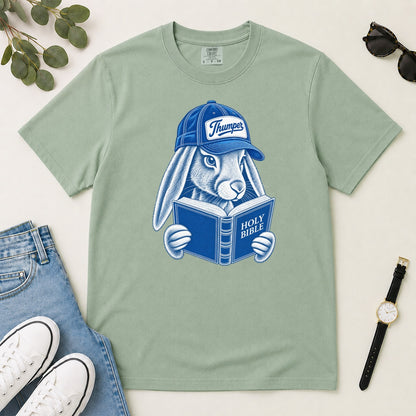 Bible Thumper, Gift For Christian Bunny Lovers - 2D Unisex Garment-dyed T-shirt