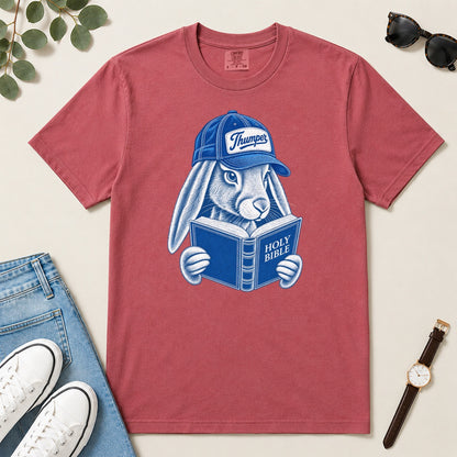 Bible Thumper, Gift For Christian Bunny Lovers - 2D Unisex Garment-dyed T-shirt