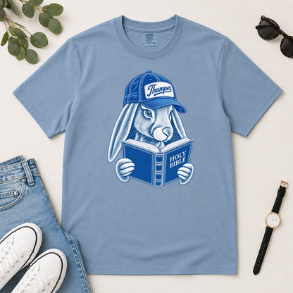 Bible Thumper, Gift For Christian Bunny Lovers - 2D Unisex Garment-dyed T-shirt