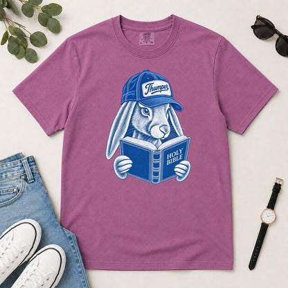 Bible Thumper, Gift For Christian Bunny Lovers - 2D Unisex Garment-dyed T-shirt