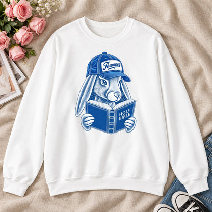Bible Thumper, Gift For Christian Bunny Lovers - 2D Unisex Sweatshirt