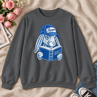 Bible Thumper, Gift For Christian Bunny Lovers - 2D Unisex Sweatshirt