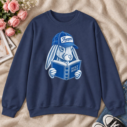 Bible Thumper, Gift For Christian Bunny Lovers - 2D Unisex Sweatshirt
