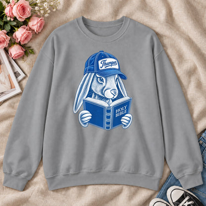 Bible Thumper, Gift For Christian Bunny Lovers - 2D Unisex Sweatshirt
