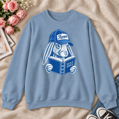 Bible Thumper, Gift For Christian Bunny Lovers - 2D Unisex Sweatshirt