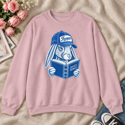 Bible Thumper, Gift For Christian Bunny Lovers - 2D Unisex Sweatshirt