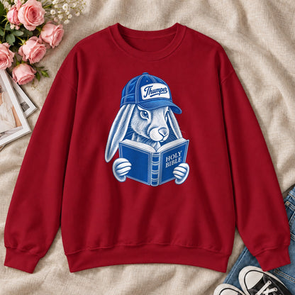 Bible Thumper, Gift For Christian Bunny Lovers - 2D Unisex Sweatshirt