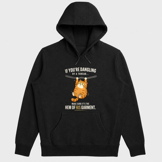 If You're Dangling By A Thread Make Sure It's The Hem Of His Garment Matthew 9:20 - Gift For Christian Cat Lovers, Women, Friends | 2D Unisex Hoodie