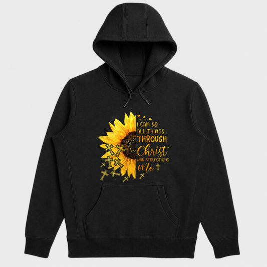 I Can Do All Things Through Christ Who Strengthens Me, Philippians 4:13, Gift For Christian Women, Mom, Grandma, Church Friends | 2D Unisex Hoodie