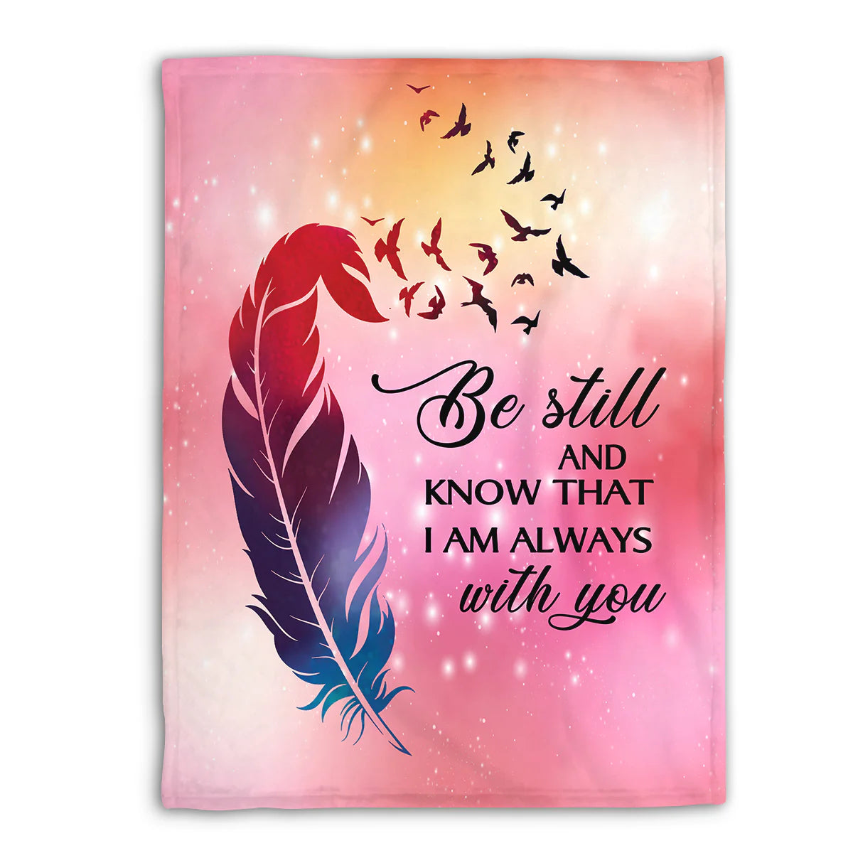 Christian Fleece Blanket, Be Still Faith Quote Inspirational Gift