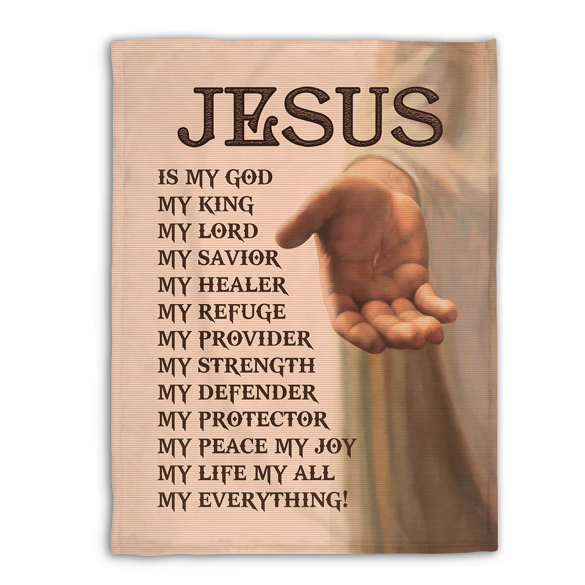Christian Fleece Blanket, Jesus Is My Everything Faith Quote