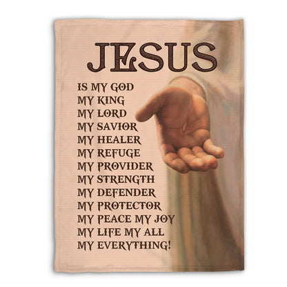 Christian Fleece Blanket, Jesus Is My Everything Faith Quote