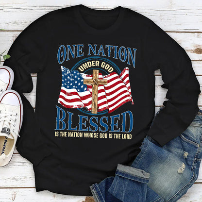 Blessed Is The Nation Whose God Is The Lord | 2D Unisex Long Sleeve