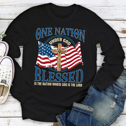 Blessed Is The Nation Whose God Is The Lord | 2D Unisex Long Sleeve