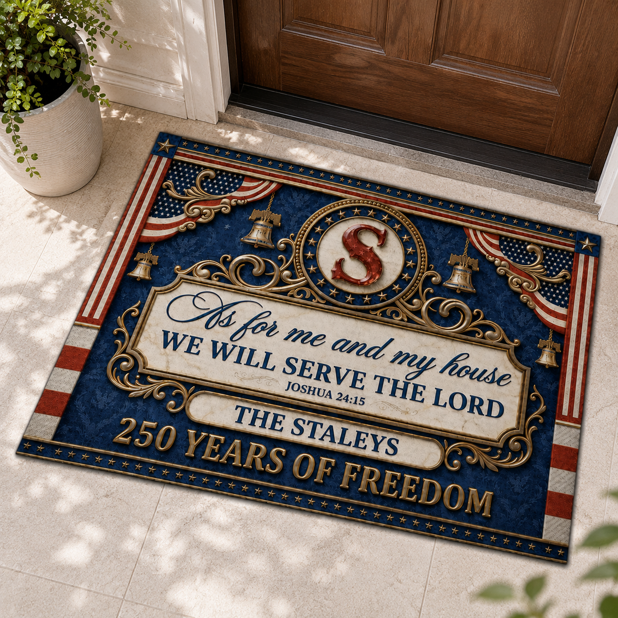 As For Me And My House We Will Serve The Lord 2, Gift of Grace | Personalized Doormat