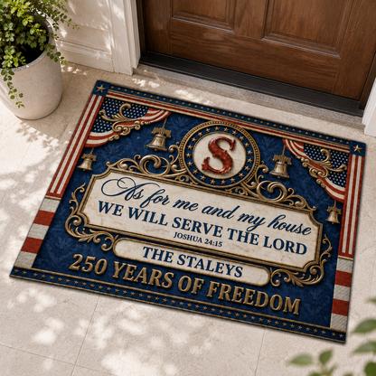 As For Me And My House We Will Serve The Lord 2, Gift of Grace | Personalized Doormat