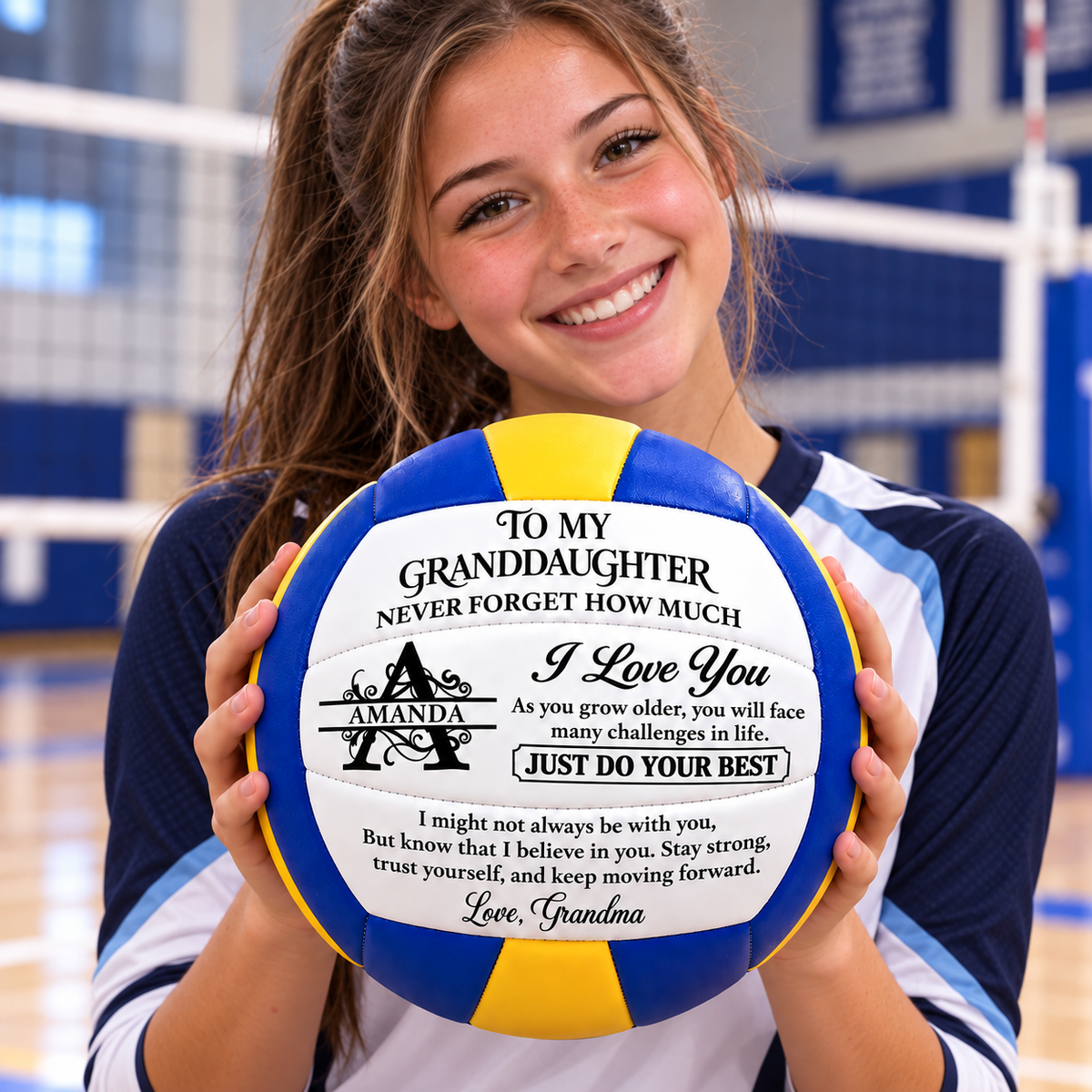 To My Grandkids Never Forget How Much I Love You, Gift For Grandkids | Personalized Volleyball
