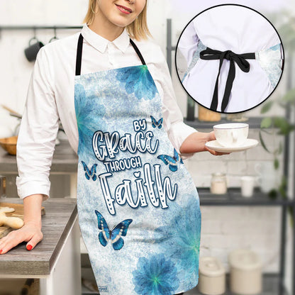 Butterfly And Flower - Apron With Neck Strap