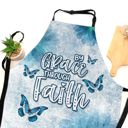 Butterfly And Flower - Apron With Neck Strap