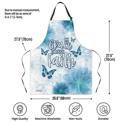 Butterfly And Flower - Apron With Neck Strap