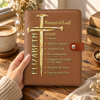 A Child Of God, Gift For Him | Personalized Leather Notebook Cover With Pocket