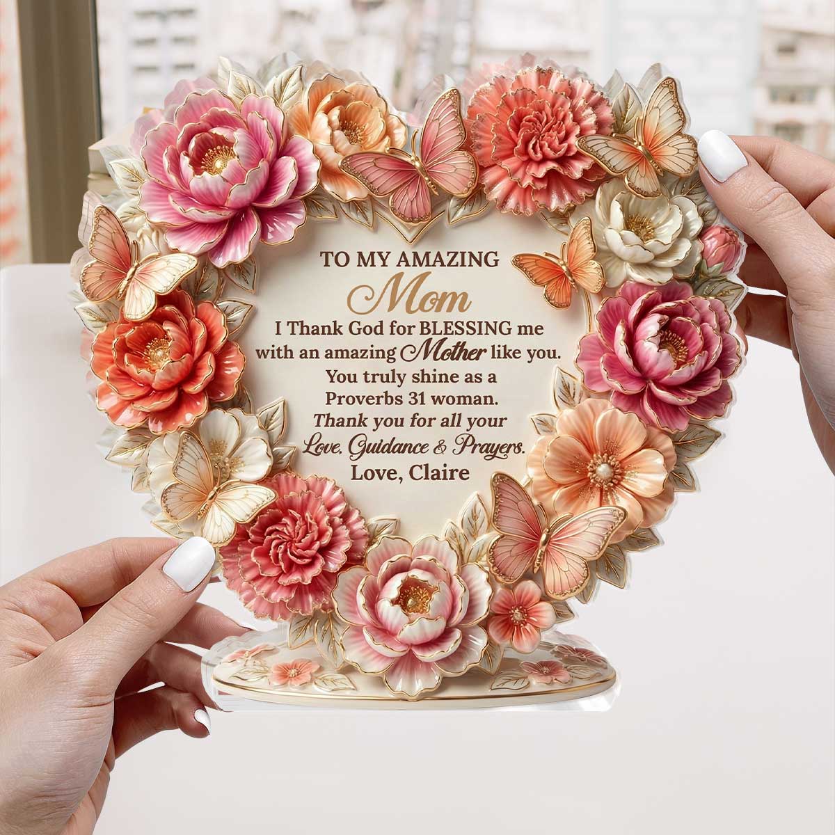 To My Amazing Mom | Personalized Custom Shaped Acrylic Plaque