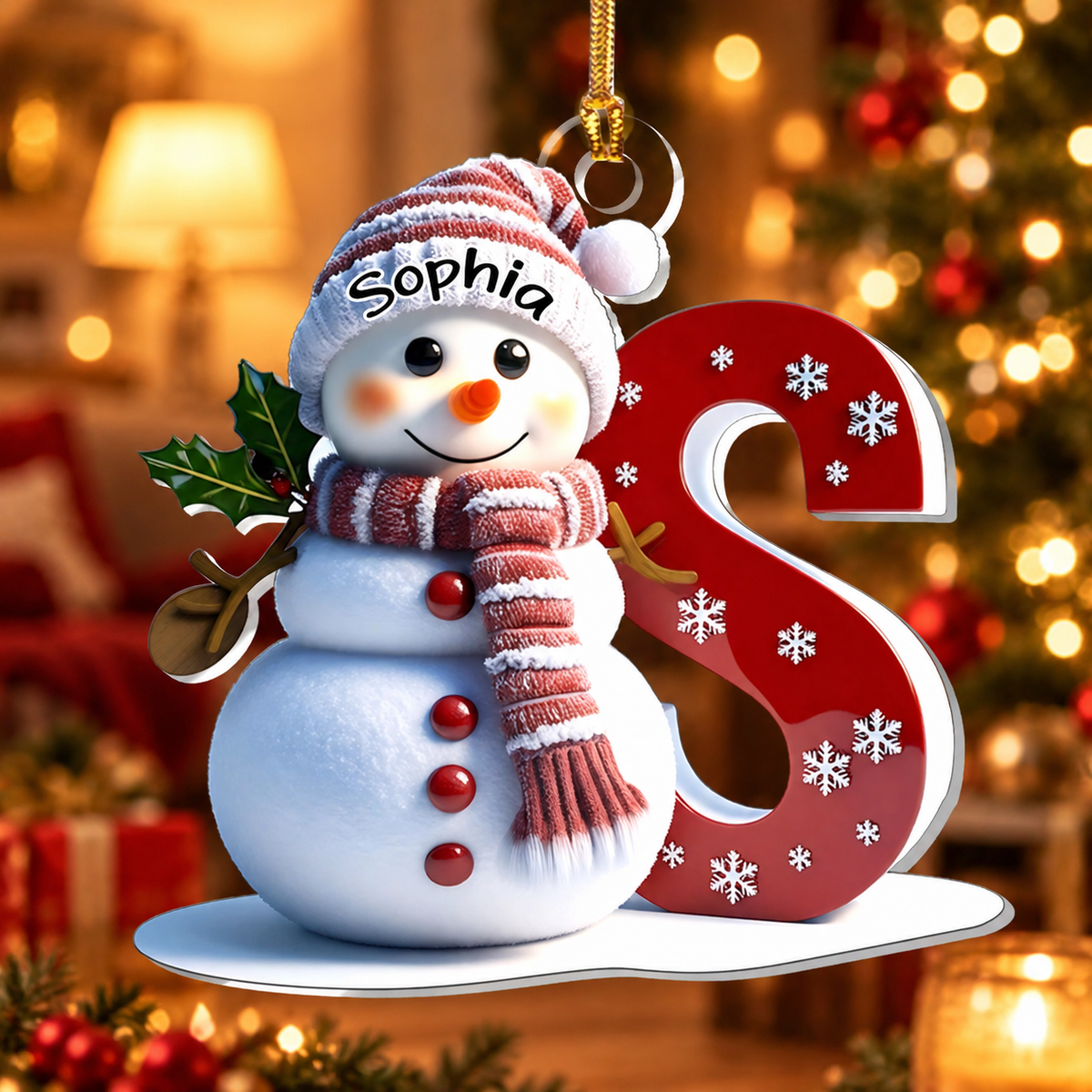 Snowman Merry Christmas, Chrismas Gift For Family - Personalized 1-Layer Acrylic Ornament