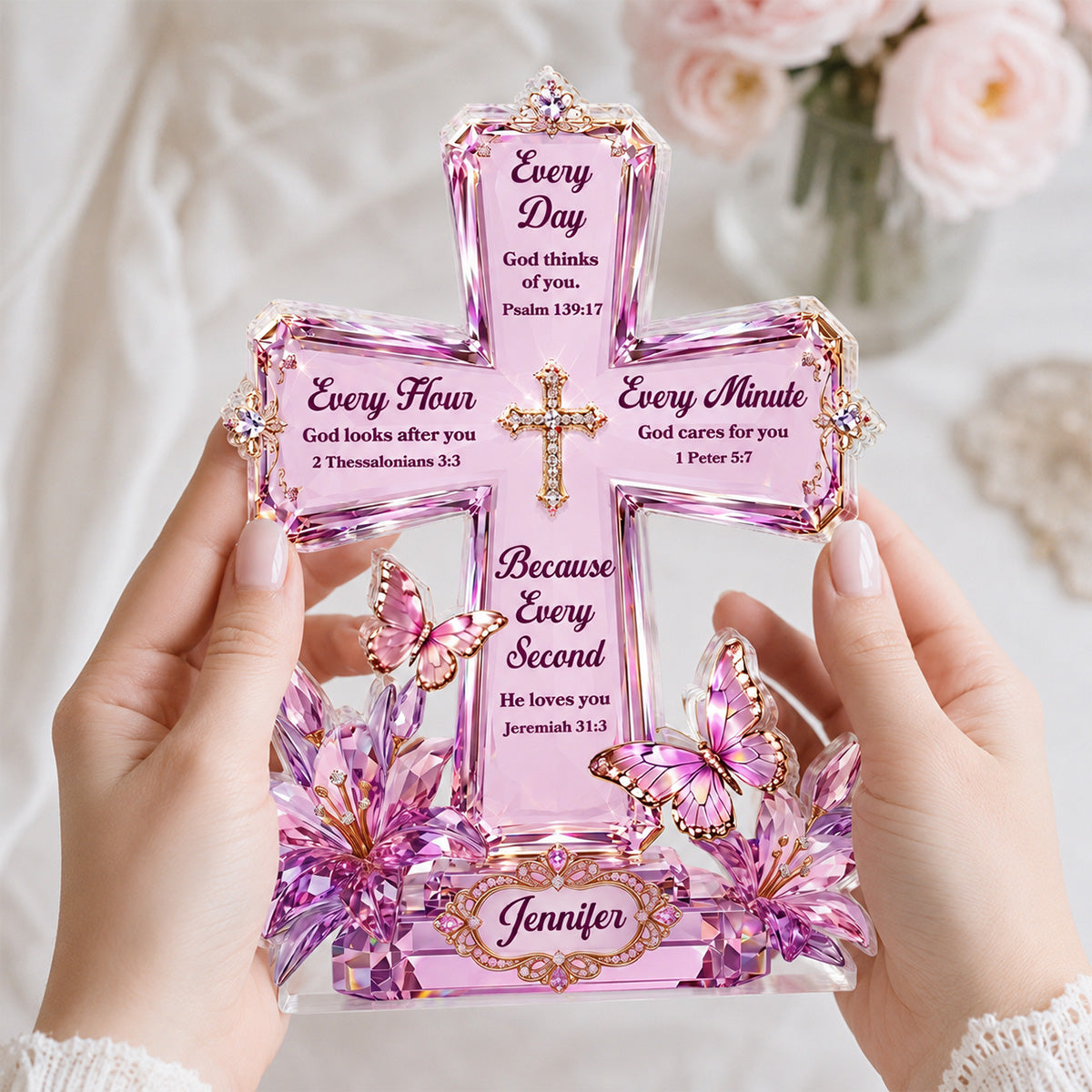 Every Second Of His Love, Memorial Gift For Loved One | Personalized Custom Shaped Acrylic Plaque