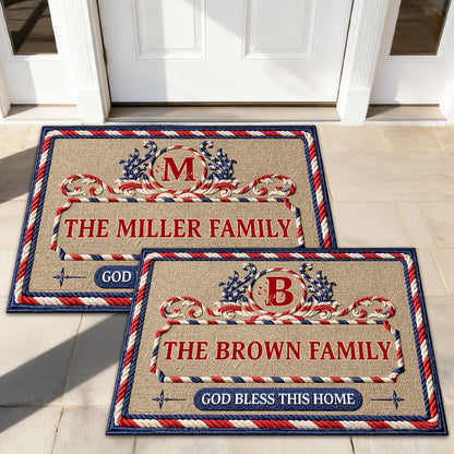 God Bless This Home - Personalized Doormat