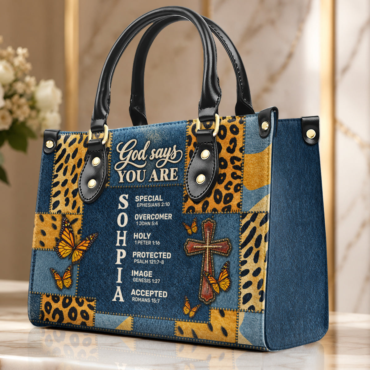 God Says You Are, Gift For Women | Personalized Leather Handbag