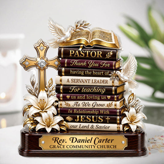The Heart of A Servant Leader, Gift For Pastor | Personalized Custom Shaped Acrylic Plaque