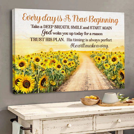 Everyday Is A New Beginning - Personalized Canvas