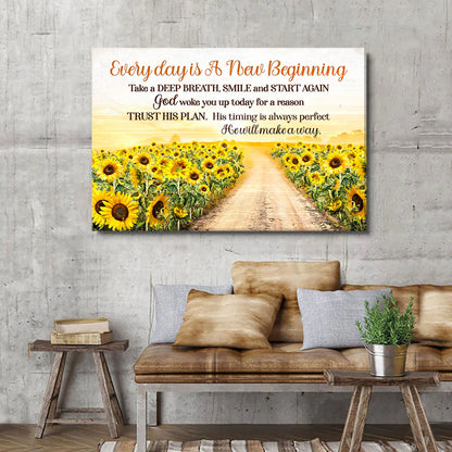 Everyday Is A New Beginning - Personalized Canvas