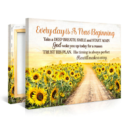Everyday Is A New Beginning - Personalized Canvas
