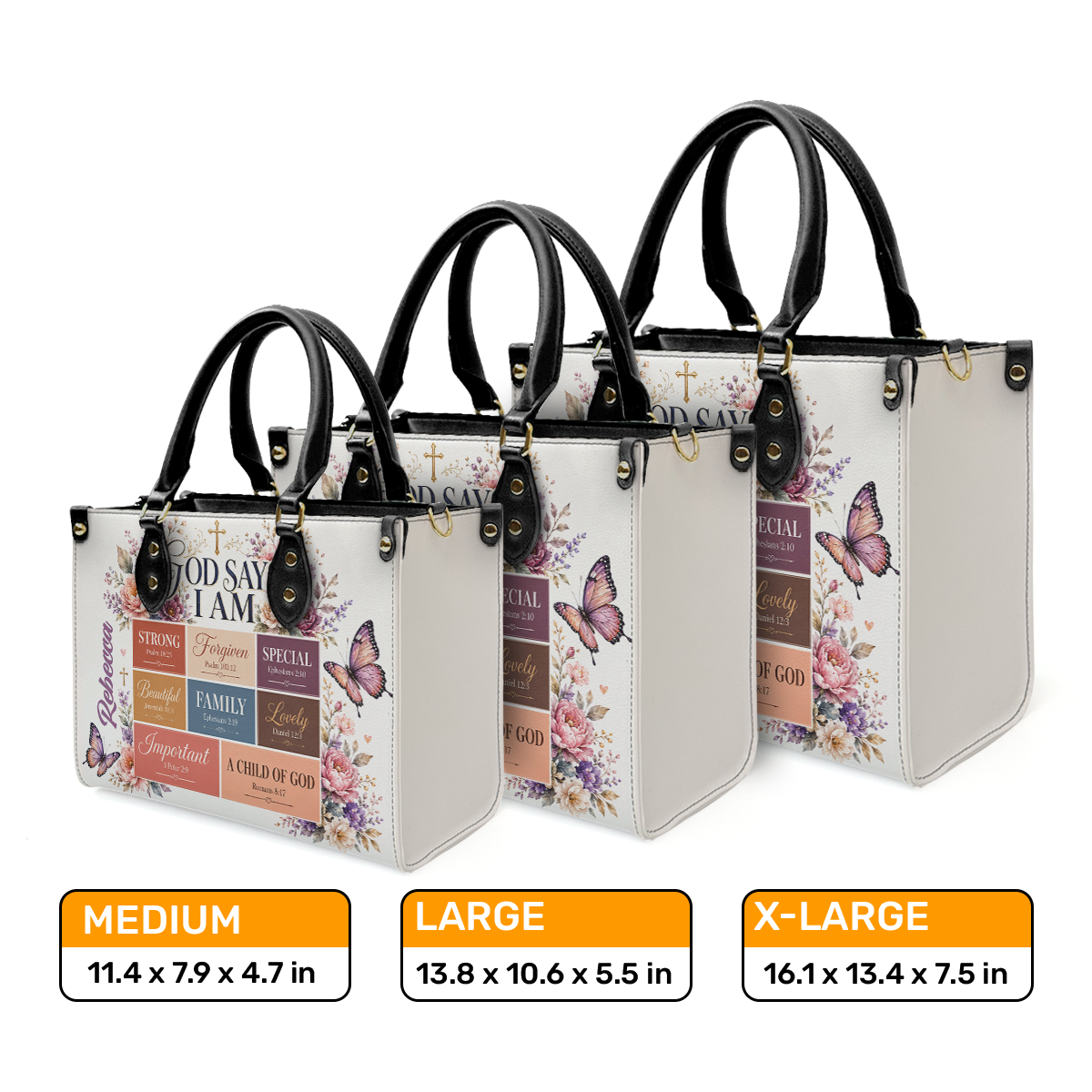 God Says I Am, Gift For Women | Personalized Leather Handbag
