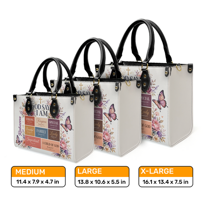 God Says I Am, Gift For Women | Personalized Leather Handbag