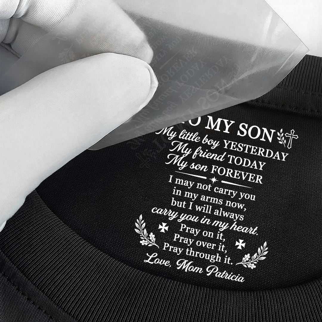 To My Son My Little Boy , Gift For Son | Personalized Shirt With Design Inner Neck