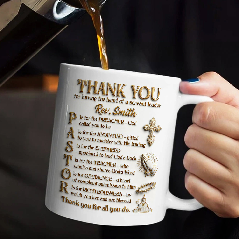 Thank You Pastor, Gift For Pastor | Personalized Ceramic Coffee Mug