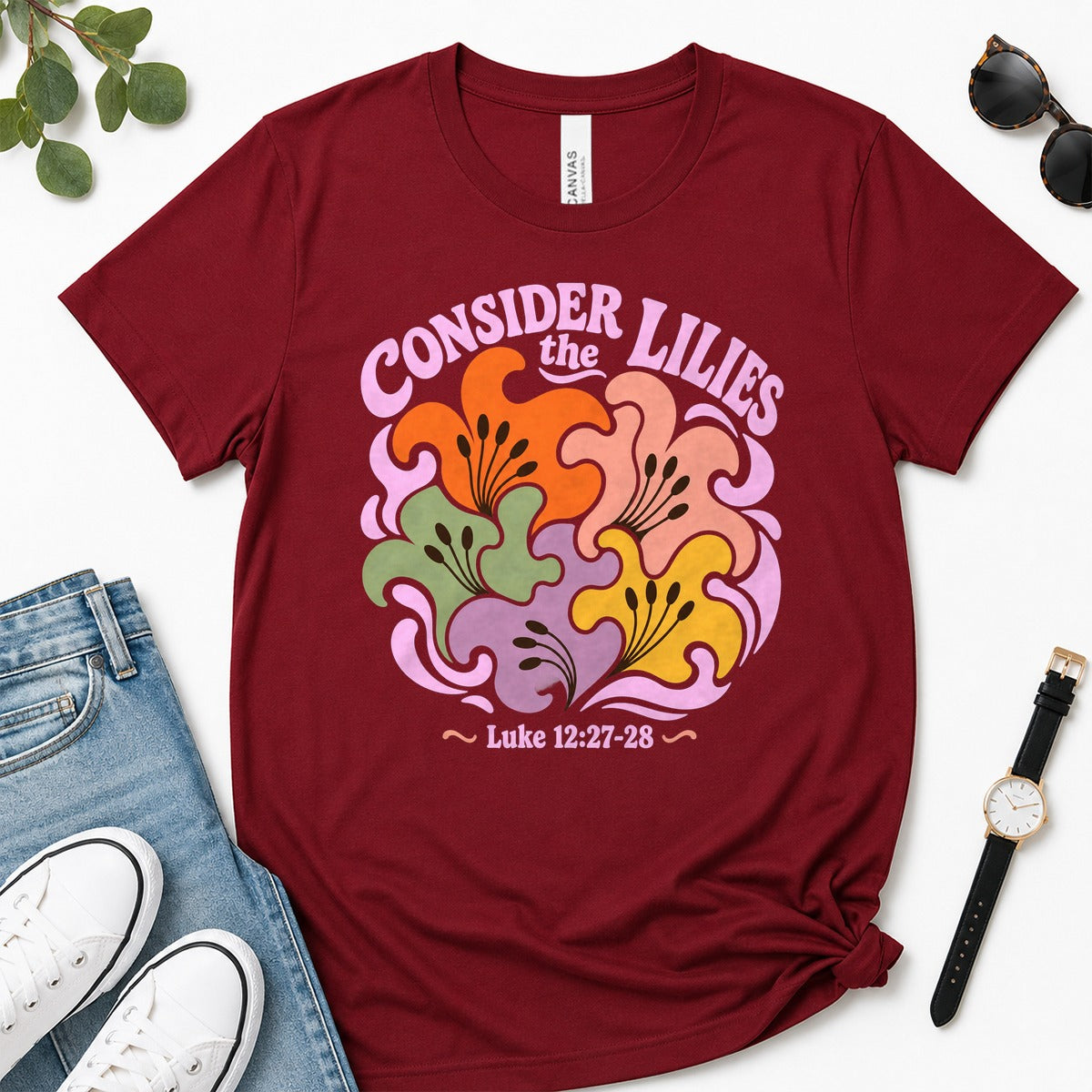 Consider The Lilies, Gift For Christian Women | 2D Unisex Premium T-shirt