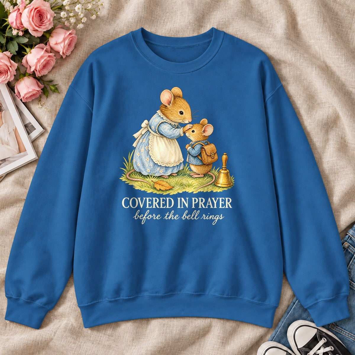Covered In Prayer Before The Bell Rings, Gift For Christian Teachers - 2D Unisex Sweatshirt