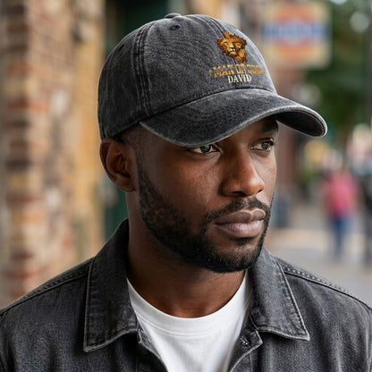 Man Of God | Personalized Vintage Washed Denim Cap