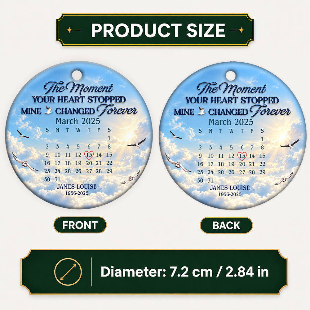 The Moment, Memorial Gift - Personalized Round Shaped Ceramic Ornament