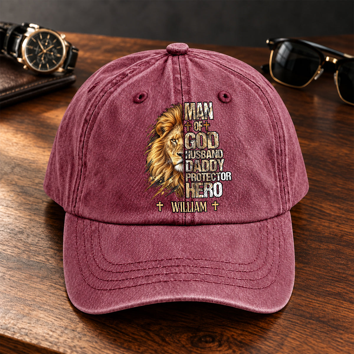 My Hero, Gift For Man - Personalized Custom Vintage Washed Denim Cap